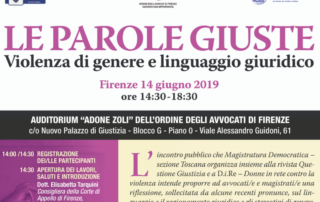 Magistratura Democratica e Dire. Incontro a Firenze su linguaggio e violenza contro le donne