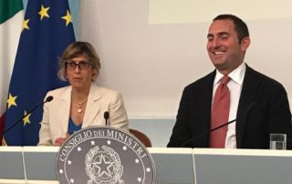 La ministra Bongiorno e il sottosegretario Spadafora alla presentazione del Piano operativo antiviolenza