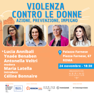 Violenza contro le donne. Azione, prevenzione , impegno. Roma 24 novembre 2023